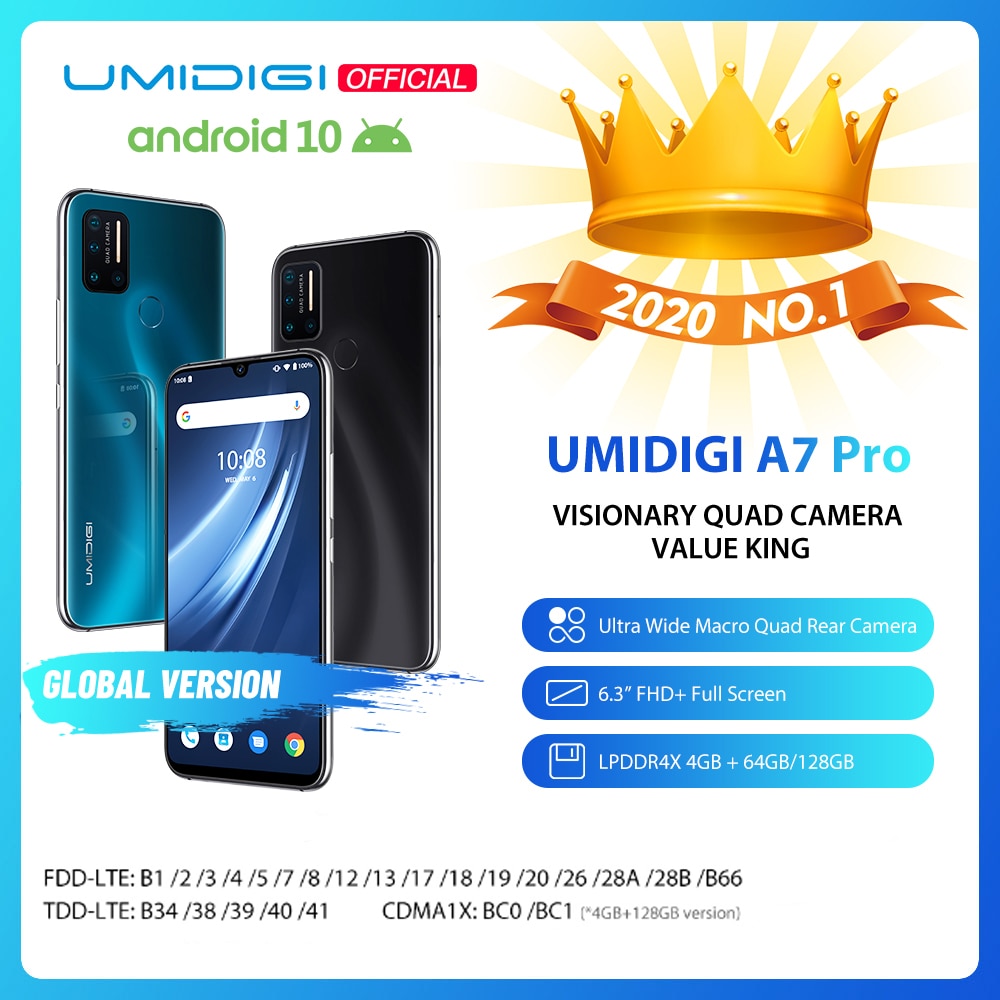 UMIDIGI A7 Pro 4GB+64GB 128GB Smartphone Android 6.3 Unlocked 2 Sim Very  Good