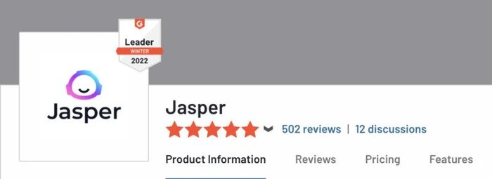 Jasper AI G2 Reviews