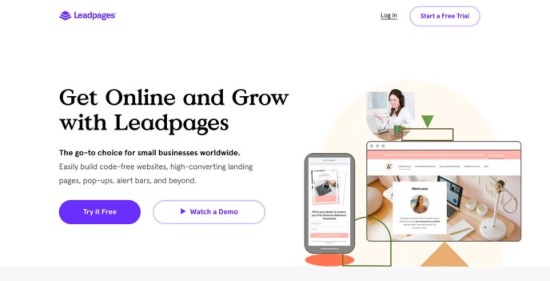 Leadpages home page