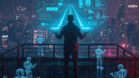 Image of a futuristic style image optimising for AI-Driven change in software development teams.